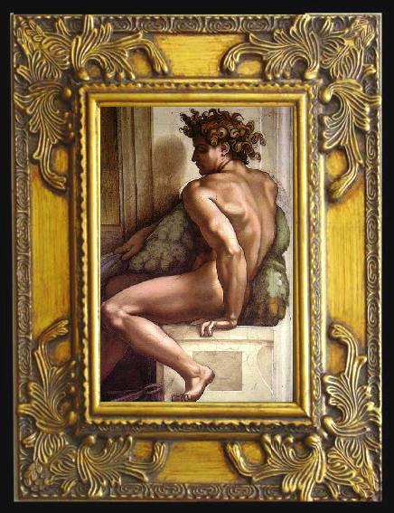 framed  Michelangelo Buonarroti Ignudo, Ta070